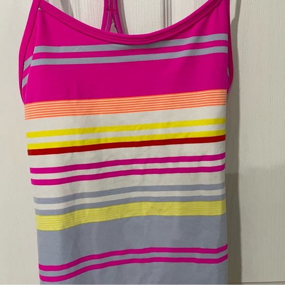 Lululemon power y pink multi stripe tank top - Picture 3 of 8